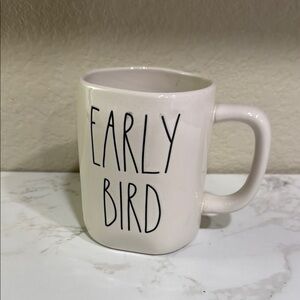 Rae Dunn White Ceramic Early Bird Mug Dining